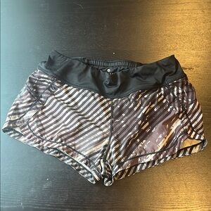 Athleta Black and Gray Athletic Shorts with Lightweight Design